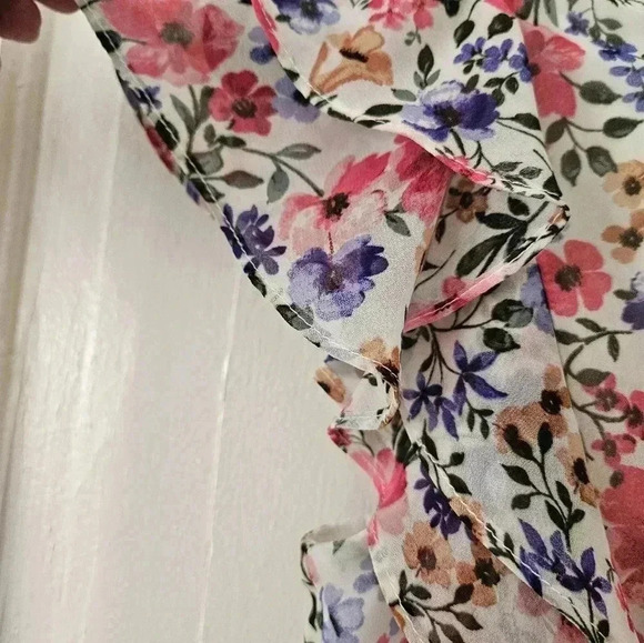 ALYX Mixed Media Belted Sheath Dress Size 8, Floral And Solid, Careerwear - Picture 2 of 7